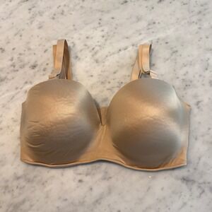 Cacique Multi-Way Strapless Bra 42G Beige Underwire Silicone Grip Plus Size